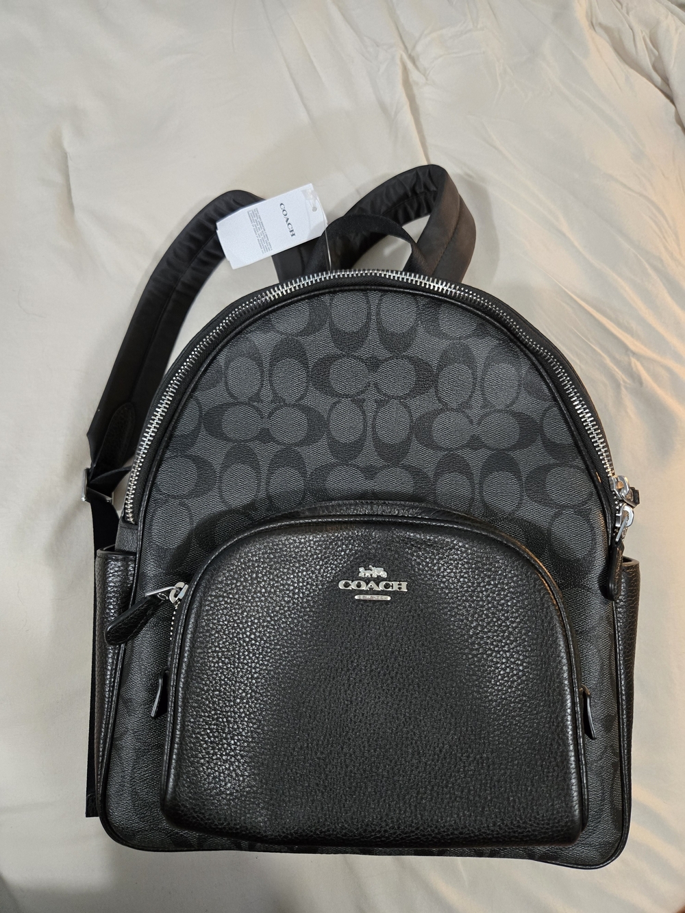 NWT Coach Black Signature Canvas & Leather Backpack